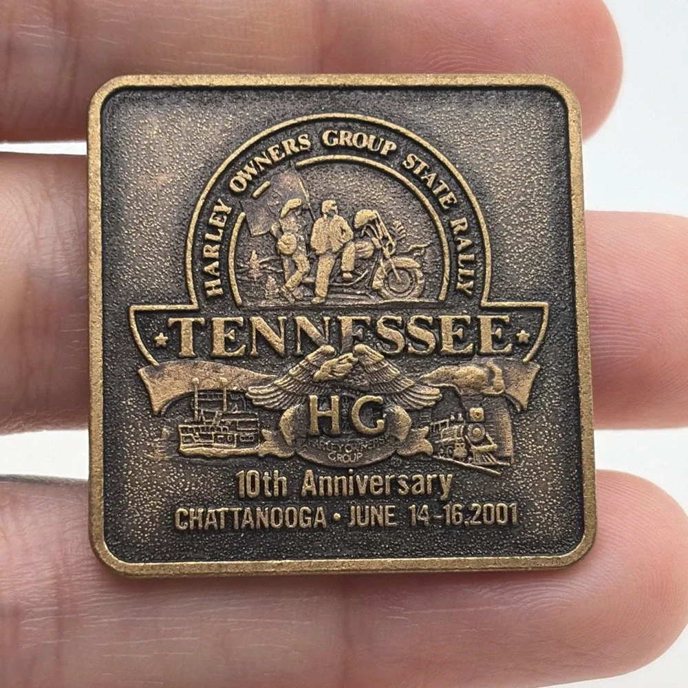 Harley Owners Group HOG TN State Rally Chattanooga 2001 10th Anniversary Pin